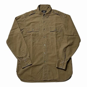 Ralph Lauren Double RL RRL Utility Shirt Military Brown Tan Sizs Medium - Picture 1 of 11