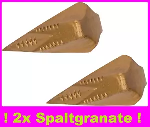 2x Spaltkeil Stahl Spaltgranate Holz Spalter Kreuz Axt Beil Werkzeug Fällkeil N! - Bild 1 von 4