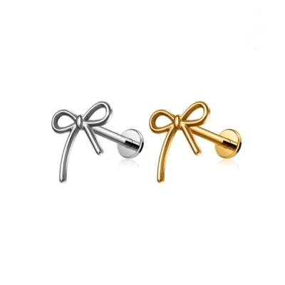 Gema de pera de titanio y pétalo de flor de marquesa roscado interno Labret Foto 1 de 3