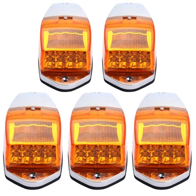 5PC LED Amber Cab Roof Top Clearance Marker Running Light For Kenworth Peterbilt - Image 1 of 4