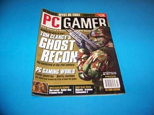 Vintage Computer Video Game Magazine 2001 PC Gamer "Tom Clancy's Ghost Recon" - Foto 1 di 3