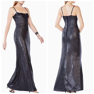 BCBG MAX AZRIA NEW GISSELLE BLACK SEQUINED GOWN / DRESS Gr. S - Bild 1 von 4