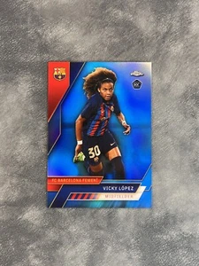 2022-23 Topps Chrome Barcelona Vicky Lopez Rookie RC Blue /75 Spain - Imagen 1 de 2