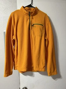 Suéter Orvis Trout Bum Para Hombre L Naranja 1/4 Cremallera Pullover Cuello Simulado Manga Larga - Imagen 1 de 4