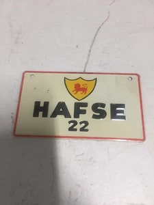 1950s Wheaties Post Cereal Premium Mini License Plate HAFSE22 Italy Military EUC - Picture 1 of 2