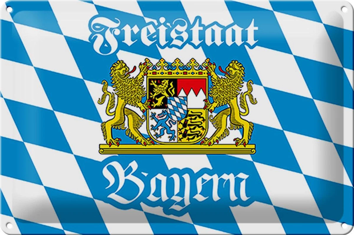 Schatzmix Freistaat Bayern Wappen Metallschild – Dekoratives Blechschild 20x30 Cm, Perfekt Als Wanddeko Oder Geschenk