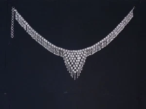 Łańcuszek brzuszny do tańca orientalnego i jako pas biodrowy, biały metal, posrebrzany - Zdjęcie 1 z 2