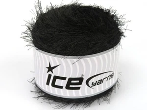 Big Cake Black Eyelash Yarn 81442 Ice Yarns 7.05oz (200gr) 328yds (300m) - Picture 1 of 6