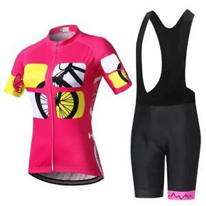 Women's Vintage Cycling Kit Short Sleeve Cycling Jersey and (Bib) Shorts Set