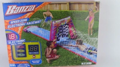 Banzai Speed Zone Electronic Raceway Water Slide Test Your Speed Age 5-12 NIB - Image 1 of 4