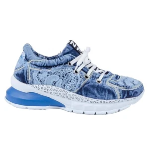 Denim Sneakers, Handmade Women's Sneakers / Birthday Gift - Picture 1 of 6