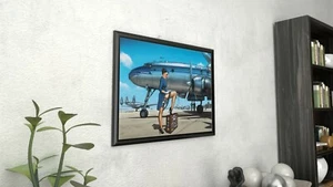 Póster pin up vintage de lona enmarcada Giclee de Pan American Airlines - Imagen 1 de 6