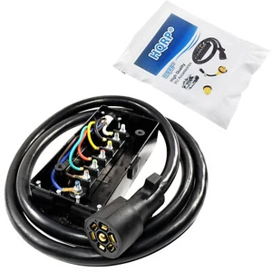 7 Way Plug Inline Trailer Cord Junction Box 4ft Cable Towing Wiring Connect - Picture 1 of 8