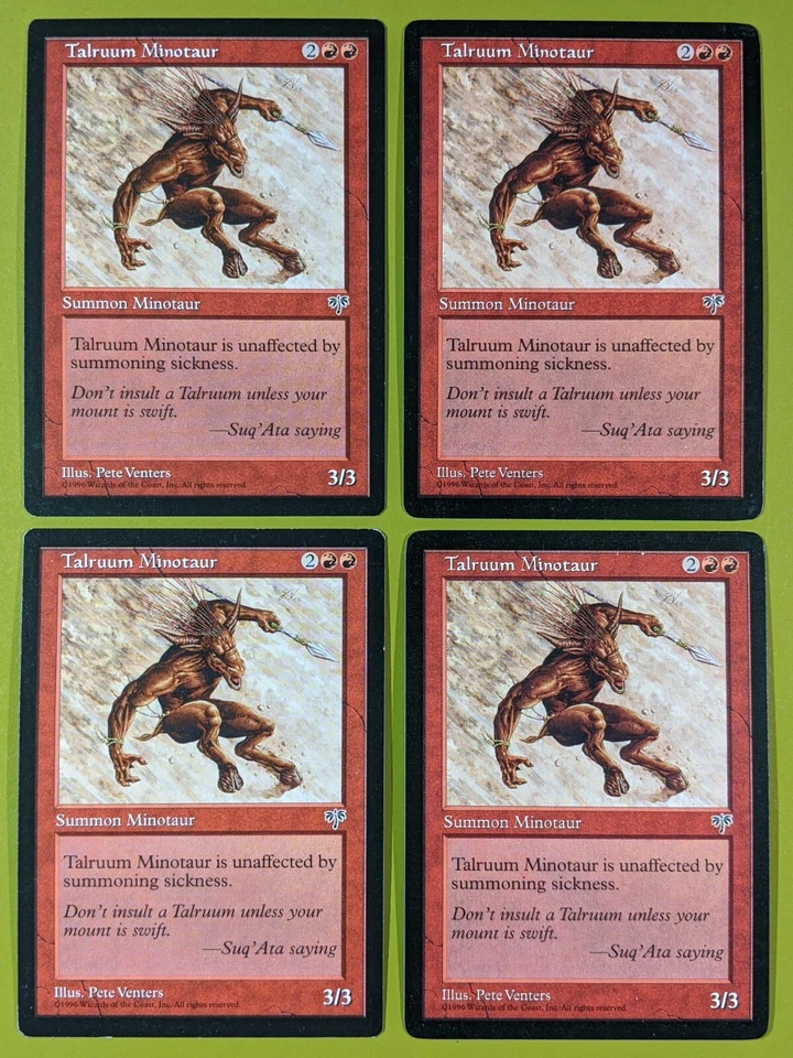 Talruum Minotaur x4 Mirage 4x Playset Magic the Gathering MTG - Image 1 of 1