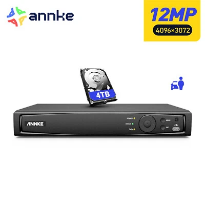 Cámara de vigilancia ANNKE 12MP POE 8CH NVR acceso remoto reconocimiento de personas y vehículos