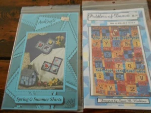 Lot of 2 Vintage Sewing/Craft Patterns Andi's Crafts, Shirts & The Alphabet Quil - Picture 1 of 3