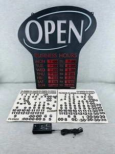 NEWON 4908 - Open Sign Business Store Hours Open-Close Times Size 23.2x22.5x1.5 - Picture 1 of 23