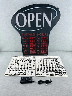 NEWON 4908 - Open Sign Business Store Hours Open-Close Times Size 23.2x22.5x1.5 - Image 1 of 4