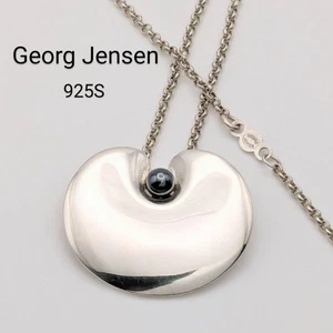 Georg Jensen Hematite Nanaditzel Silver Necklace - Picture 1 of 10