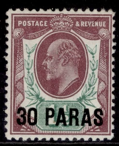 BRITISH LEVANT EDVII SG16, 30pa on 1½d pale dull purple & green, M MINT. Cat £20 - Picture 1 of 1