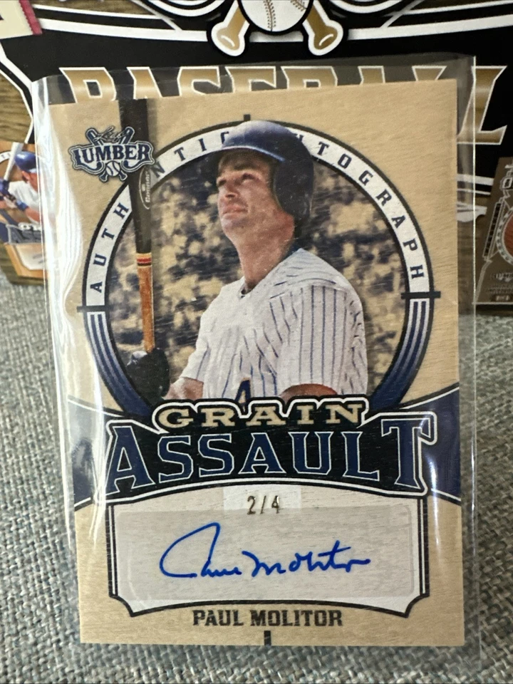 2024 PAUL MOLITOR  - LEAF LUMBER GRAIN ASSAULT AUTOGRAPH Blue - #2/4!!! - Image 1 of 2
