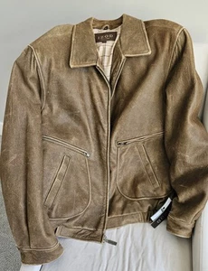 NEU Herren Izod weiche Lederjacke, durchgehender Reißverschluss gefüttert abgenutzt. Größe XXL. - Bild 1 von 14