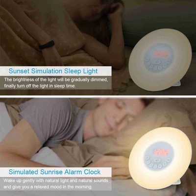 For Wake Up Light Alarm Clock Sunrise/Sunset Simulation Digital Clock With FM - Image 1 of 4