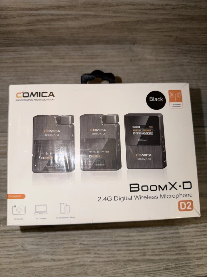 Comica Boom X-D2 (2TX+RX) 2.4G Digital Wireless Microphone - Black - Image 1 of 1