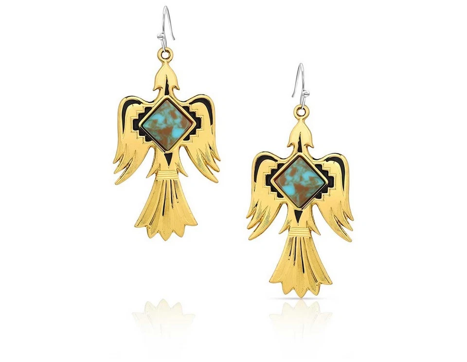 Montana Silversmiths Earrings Womens Rise Above Turquoise ER5989G - Image 1 of 1