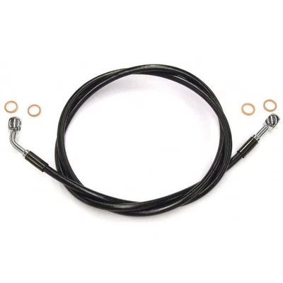 Kit de línea de freno delantera Magnum XR recubierta negra de acero inoxidable - 48 pulgadas Longitud total Foto 1 de 4