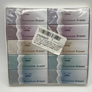 Mr. Kugelschreiber Premium groß Bleistift Radierer Morandi Farben gewellte Hülle 10er Pack NEU! - Bild 1 von 3