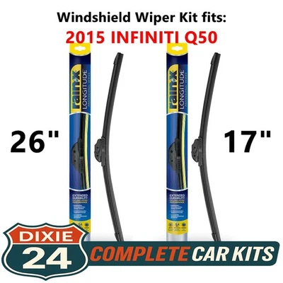 Rain-X Longitude Windshield Wiper Kit fits: 2015 INFINITI Q50 (26" & 17") Foto 1 de 4