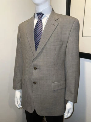 Blazer Abrigo Deportivo Ralph Lauren Para Hombres Dos Botones Pata de Gallo Marrón Talla 44R Foto 1 de 4