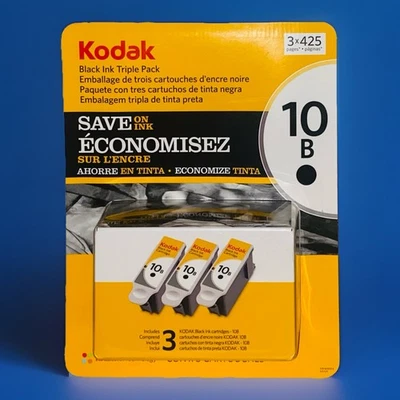 Kodak Genuine 10B 3 Triple Pack OEM Black Genuine Kodacolor Pigment Cartridges - Image 1 of 2