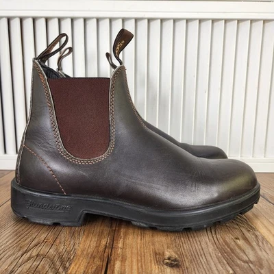 Botas Chelsea Blundstone Original 500 Para Hombre Talla 9.5 Cuero Marrón Robusto Punta Suave Foto 1 de 4
