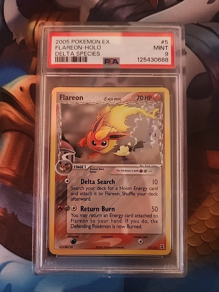FLAREON 2005 POKEMON EX DELTA SPECIES HOLO RARE 5/113 PSA 9 Q0883 - Image 1 of 1