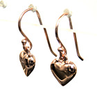 Rose Gold Heart Drop Hook Earrings 18ct ROSE GOLD ON 925 STERLING SILVER  NEW