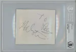 Roy Halston Fashion Designer signed Cut Beckett BAS Slabbed auto d 90 - Picture 1 of 1