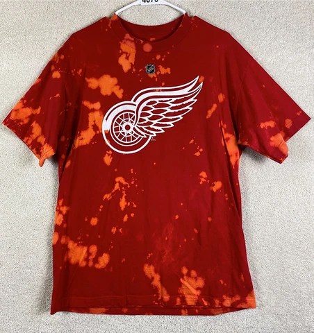 Detroit Red Wings NHL Adidas Hockey Adult Size Large Red Tie-Dye Shirt Cover