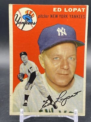 1954 Topps #5 Ed Lopat New York Yankees Vintage Baseball Trading Card VTG - Image 1 of 2