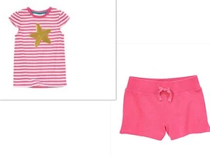 NEW GIRLS  STRIPED STAR TOP AND PINK SHORTS SIZE  5 BY GYMBOREE * - Picture 1 of 1
