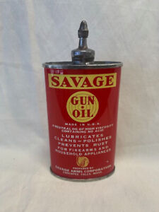 Gun Oil Savage Arms Corporation Collectible Gun Oil Tin Vintage Antique Savage 