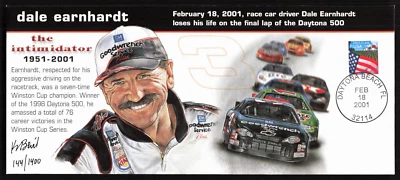 Bevil 2001 NASCAR #3 Dale Earnhardt Memorial #144/1400 Lg #10 Env Sc 3448 w/COA - Image 1 of 2