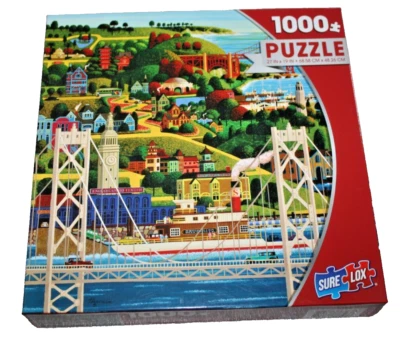 Bridges of San Francisco 1000 Pc Jigsaw Puzzle Sure Lox 27 x 19 New Sealed - Image 1 of 3