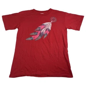 Vintage Salem Sportswear T-Shirt Glittered Embossed Feather Size Medium Red - Picture 1 of 10