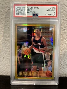2006-2007 Brandon Roy Topps Chrome Gold Refractor Rookie 15/25 PSA 8. POP1 ๐ - Picture 1 of 4