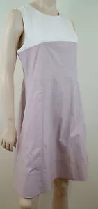 Vestido JOSEPH Lila Rosa y Crema Algodón Poplin Elastizado MUJER Sin Mangas 42 UK14 - Imagen 1 de 6