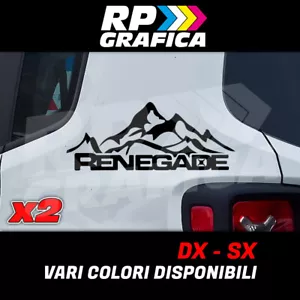 KIT 2 ADESIVI JEEP stickers laterale decal renegade 4x4 MONTAGNE - Foto 1 di 1