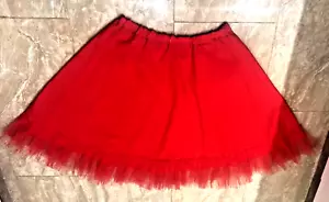 Vintage Red Bespoke Flared Slip 4” Mesh Frill 30 x 24 Elasticated Waist USA - Picture 1 of 2