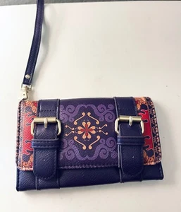 Disney Loungefly Rare Purple Aladdin Wristlet Magic Carpet Flap Thi-Fold Wallet - Picture 1 of 4